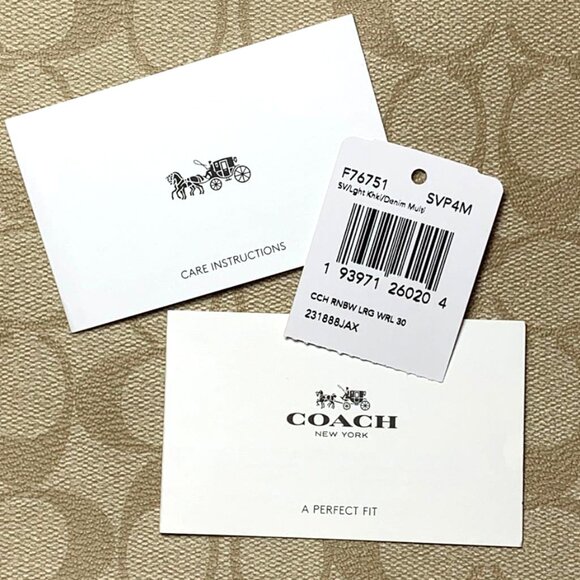 NWT RARE COACH Zippered Case In Signature Canvas W/Coach Radial Rainbow - Picture 8 of 9